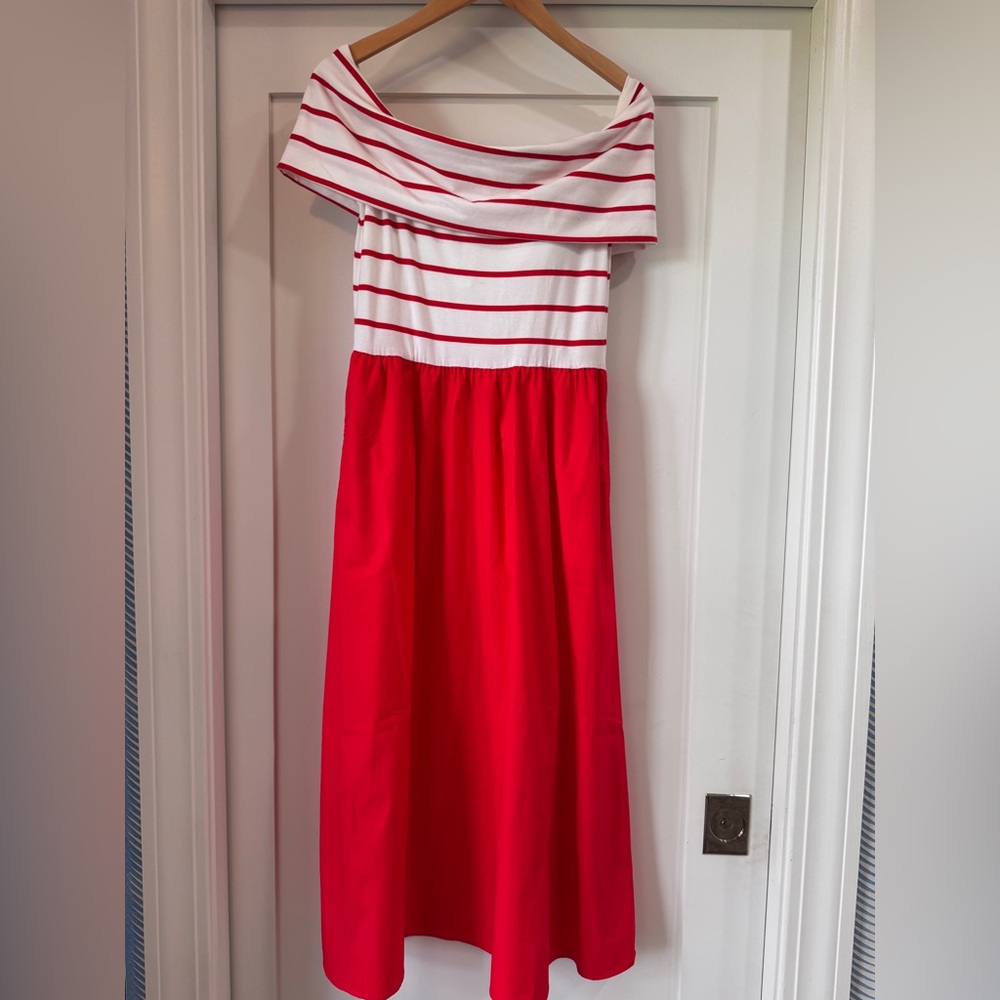 Lands' End Red and White Dress